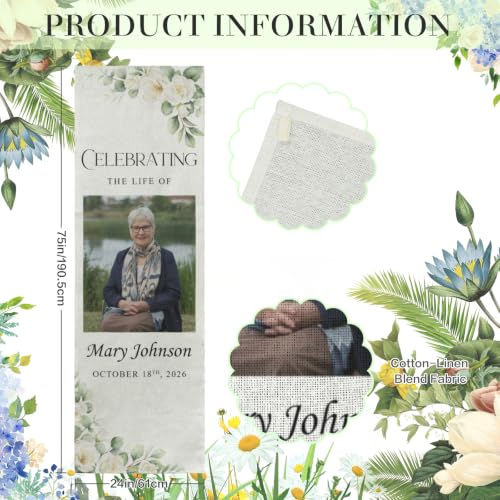 Personalized Celebrating The Life Of Welcome Sign, Funeral Fabric Banner #4 - color: Design 4