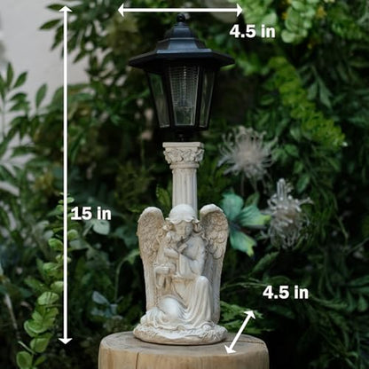 Solar Garden Statues Memorial Decor Garden Angel Statues for Outside Lawn Yard Patio Balcony Art Sculptures Gifts for Mom Women - size: 10*6*10 in