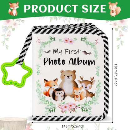 's My First Family Album Soft Photo Cloth Book Woodland Animal My First Book of Photos Memory Album Gift Holds 4x6 Pictures for Babies Newborn & Shower - style: Woodland Animal