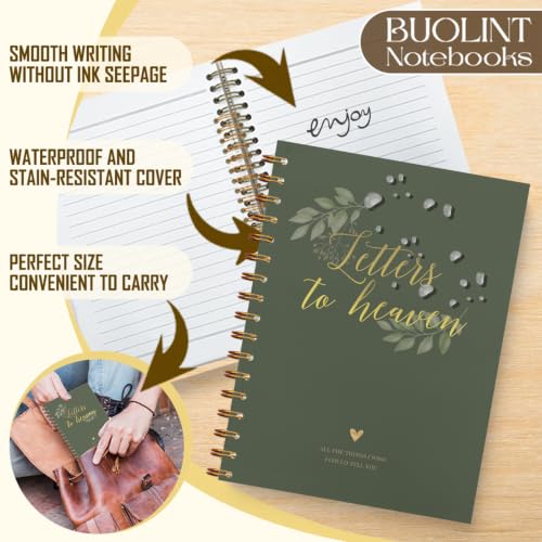 Memorial Gifts Journal for Women Men 5.5x8.6in(Green) - color: Green