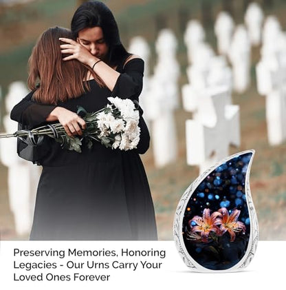 Mini Lily Urn for Human Ashes - Small Teardrop Decorative Burial Urn for Adult Male or Female - Tiny 3-Inch, 1 Piece - size: Keepsake-1
