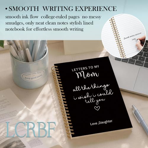 Letters to My Mom Spiral Notebook Journal 5.5x8.3in | Memorial Gifts for Loss of Mom, Grief Journal for Loss of Mother, All the Things I Wish I Could Tell You Notebook Journals - color: Letters mom