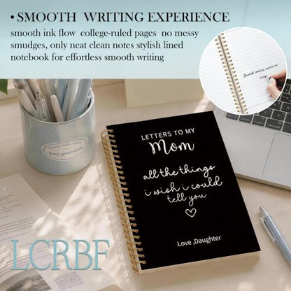 Letters to My Mom Spiral Notebook Journal 5.5x8.3in | Memorial Gifts for Loss of Mom, Grief Journal for Loss of Mother, All the Things I Wish I Could Tell You Notebook Journals - color: Letters mom