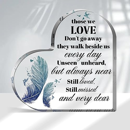Sympathy Gifts Acrylic Heart Shape Memorial Bereavement Gift Paperweight Remembrance Decorations Funeral Grief Condolence Memorial Ornaments for Loss of Loved One of Mother Father - style: 021