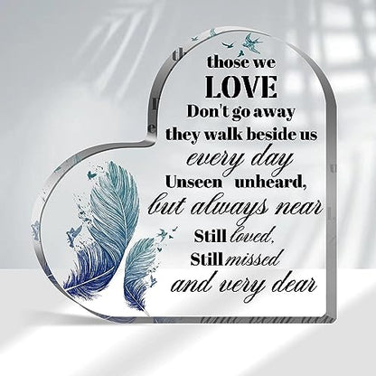 Sympathy Gifts Acrylic Heart Shape Memorial Bereavement Gift Paperweight Remembrance Decorations Funeral Grief Condolence Memorial Ornaments for Loss of Loved One of Mother Father - style: 021