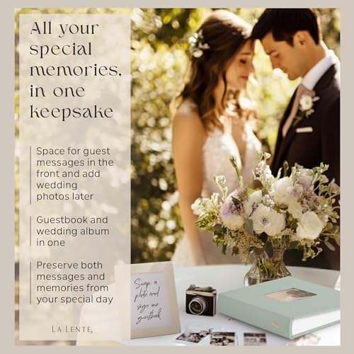 Premium Scrapbook Album with Window and Writing Space – 60 Pages holds 200 Photos of Different Sizes – Wedding, Baby, Travel & Family Memories – 11.4" x 8.6" - Powder Blue - color: Powder Blue, size: Small w/ Window
