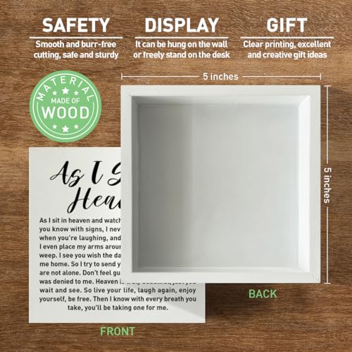 Memorial Sympathy Gifts for Loss of Loved One, Sympathy Gifts for Loss of Dad Mom Husband Son Daughter Brother Sister Remembrance Bereavement Condolence Gifts Wooden Sign, As I Sit in Heaven - color: White-E