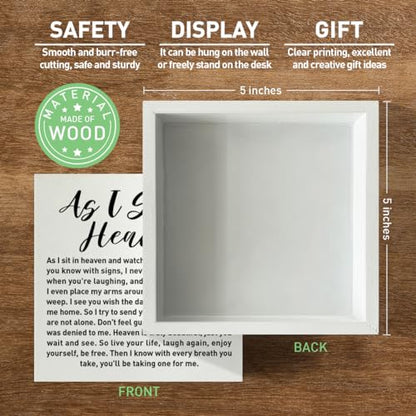 Memorial Sympathy Gifts for Loss of Loved One, Sympathy Gifts for Loss of Dad Mom Husband Son Daughter Brother Sister Remembrance Bereavement Condolence Gifts Wooden Sign, As I Sit in Heaven - color: White-E
