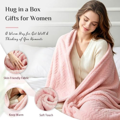 Hug in a Box Gifts for Women, 12-Piece Self Care Gift Package Spa Set | 12-piece birthday, get well soon, thinking of you, sympathy, relaxation spa gift basket for mom, friend, sister
