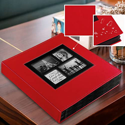 Ywlake Photo Album 4x6 500 Pockets Photos, Extra Large Capacity Family Wedding Picture Albums Holds 500 Horizontal and Vertical Photos Red - color: Red, size: 500 Pockets