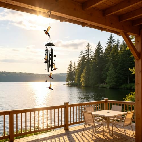 Wind Chimes for Outside, Hummingbird Garden Windchimes Memorial Windchimes - color: Hummingbird Wind Chimes