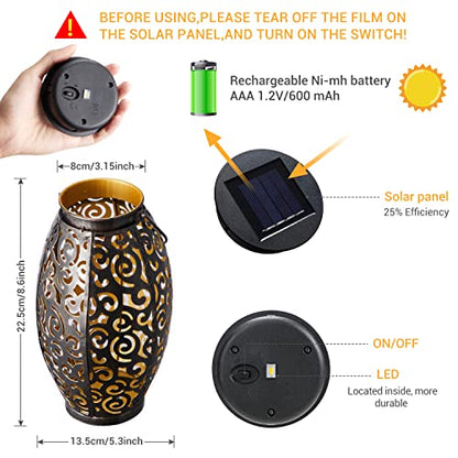Solar Lanterns Outdoor Waterproof 2 Pack Solar Garden Lanterns Garden Decor