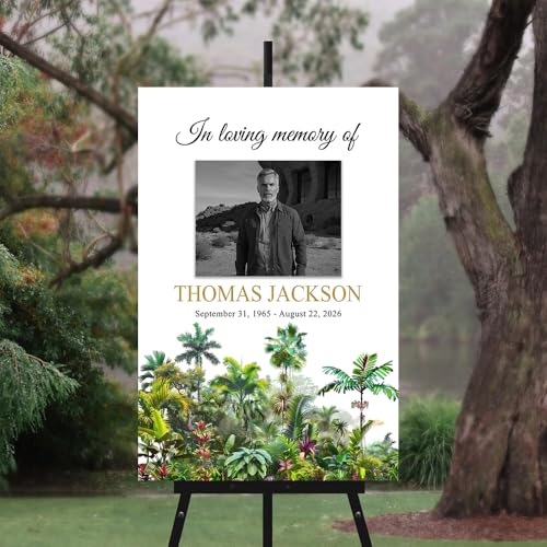 Personalized Funeral Welcome Sign, Custom Memorial Yard Sign, Celebration of Life Decoration, Tribute Poster with Multiple Photos, In Loving Memory Sign for Funeral Service #7 - color: Version #7