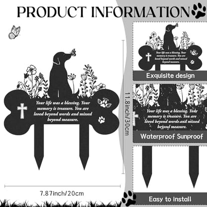 Dog Memorial Grave Stakes - Loss of Pets Cemetery Markers - style: Dog