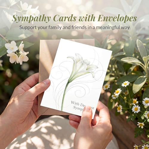 Elegant Sympathy Card, Elegant Floral Condolence For Loss - color: Sympathy Card 014