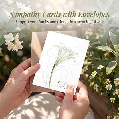 Elegant Sympathy Card, Elegant Floral Condolence For Loss - color: Sympathy Card 014
