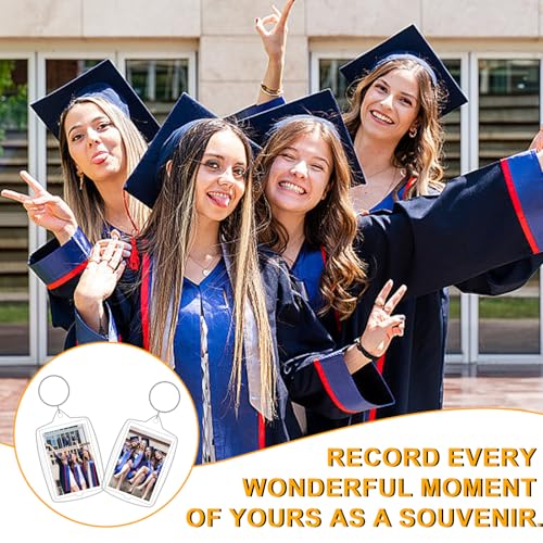 30 PCS Acrylic Photo Frame Keyring for Insert 4.6 x 3.2cm Photo | Clear Picture Keychain with Split Ring Photo Frame Keychain as Gift
