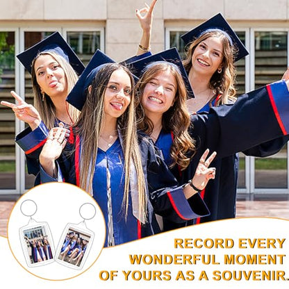 30 PCS Acrylic Photo Frame Keyring for Insert 4.6 x 3.2cm Photo | Clear Picture Keychain with Split Ring Photo Frame Keychain as Gift