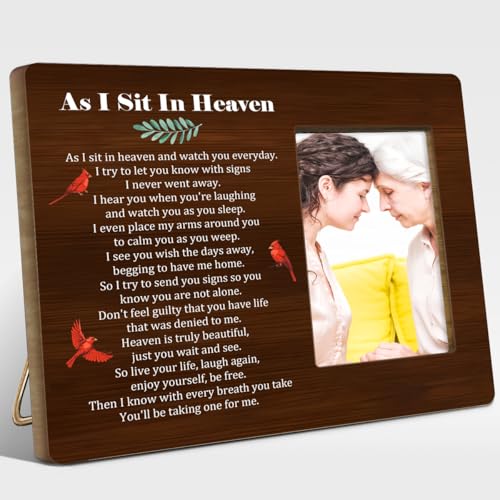 As I Sit in Heaven Wood Picture Frame,Memorial Sympathy Gifts for Loss of Loved One,Condolences Gift for Loss of Loved One,Bereavement Gifts Idea for Mom Father - style: Grandma-2