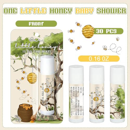 30 Pack One Little Honey Baby Shower Games Prizes Party Gifts Bulk Lip Balms Favors for Winners Adults Guests Gender Reveal Party Favors Decorations Baby Shower Souvenirs Gift Bags Stuffers - style: One Little Honey
