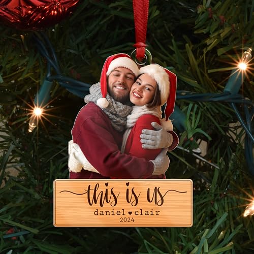 Personalized Custom Photo Ornament, This is Us w/Names & Year Date, Double-Sided Print, Custom Christmas Ornaments for Tree - style: This Is Us
