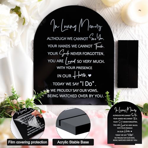 Chunful in Loving Memory Wedding Memorial Table Sign for Wedding,Elegant - style: Elegant