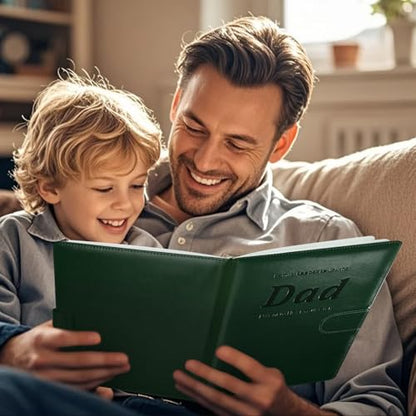 Artmag Dad's Life Story Journal with 250+ Prompt Questions, Family Keepsake Book Leather Cover for Dad to Share His Memories for Birthday Father's Day Christmas (Dark Green) - style: Dad's Life Story Journal （Green）