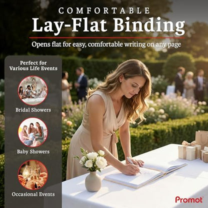 Personalized Hardcover Wedding Guestbook - (Champagne Gold) | Elegant Wedding Keepsake Design, Premium Hardcover Construction, Smooth Lined Writing Pages, Perfect for Cherished Messages - color: Champagne Gold