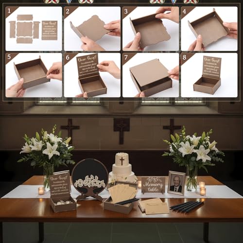 Amyhill Celebration of Life Favors Memory Guest Book, Tree, Brown - style: Tree