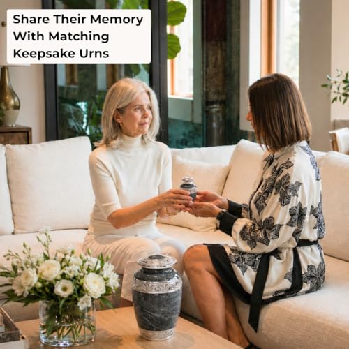 GR8 Keepsakes Classic Gray Marble-Finish Cremation Urn Set - color: Gray