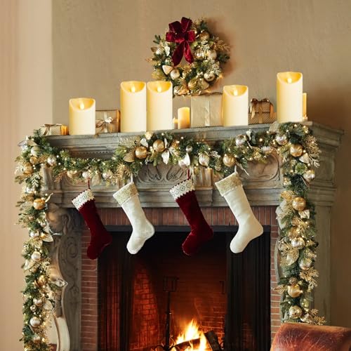 YIWER Plastic Flameless LED Candles,9PCS Battery Operated Candle with Remote Fake Electronic Flickering Light Large Pillar D3”H4”(10.2) 5”6”Durable Use - color: D3"-Plastic, size: 9PCS