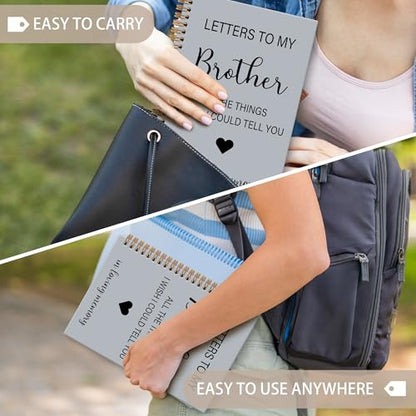 OINDADE Loss of Brother Sympathy Gifts Grief Notebook Journal, Letters to My Brother in Heaven Journal, Memorial Notebooks Gifts for Loss ofBrother, In Loving Memory Sympathy Gifts, 6x8.2In - color: brother