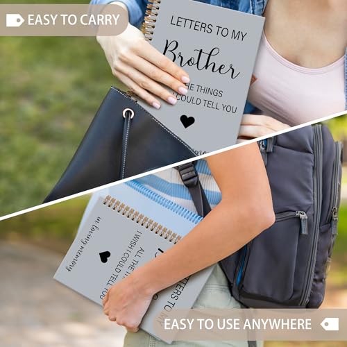 OINDADE Loss of Brother Sympathy Gifts Grief Notebook Journal, Letters to My Brother in Heaven Journal, Memorial Notebooks Gifts for Loss ofBrother, In Loving Memory Sympathy Gifts, 6x8.2In - color: brother