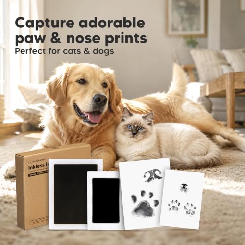 4pk Inkless Paw Print Kit for Dogs, Cats, Pets Ink Pads (Jet Black, Combo) - color: Jet Black, size: 4-Pack, Combo (2 Regular + 2 Large)