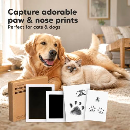 4pk Inkless Paw Print Kit for Dogs, Cats, Pets Ink Pads (Jet Black, Combo) - color: Jet Black, size: 4-Pack, Combo (2 Regular + 2 Large)