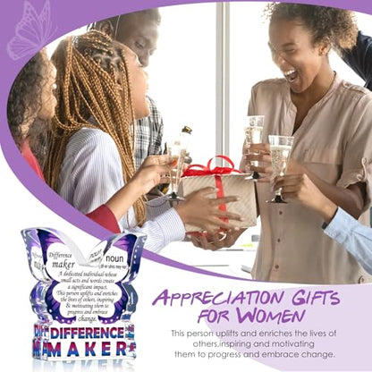 Thank You Gifts for Mentor Teacher Coach Boss Lady, Boss Gifts for Women, Difference Maker Gifts for Women Coworker Staff Employee Bosses Day, Appreciation Motivational Decorative Signs Plaques - style: Difference Maker