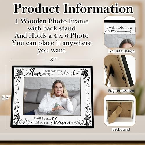Memorial Picture Frame, Sympathy Gifts for Loss of Mother, Remembrance Gift for Mom Passing Away In Loving Memorial Frame for Tabletop Display Photo Insert - L05 - style: loss of mom 2
