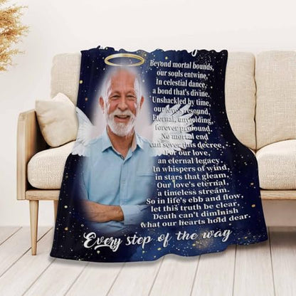 MyPupSocks Customized Remembrance Blanket with Picture, Custom Funeral Sympathy Gifts for Loss of Loved One, Memorial Blanket Personalized with Photo - color: Color 04