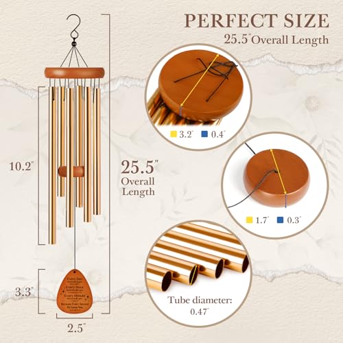 Aurahouse Christian Gifts for Women Men, Bible Verse Wind Chimes | Religious Gifts for Women or Men, Baptism Gift, Inspirational Spiritual Gift for Women Mom Sister Friends Coworkers - size: 25.5 in