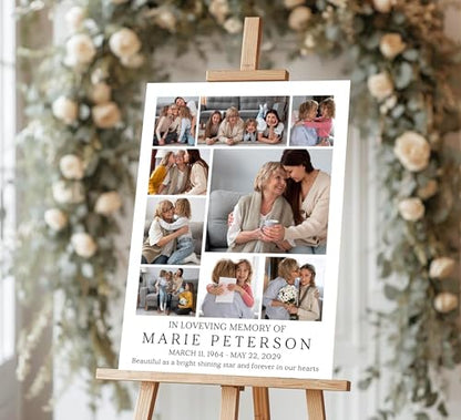 Custom Funeral Welcome Sign with Photo, Memorial Yard Sign, Celebration of Life Welcome Board, Personalized Remembrance Sign for Funeral Service - CCTC07 - color: Background #07