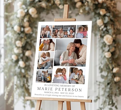 Custom Funeral Welcome Sign with Photo, Memorial Yard Sign, Celebration of Life Welcome Board, Personalized Remembrance Sign for Funeral Service - CCTC07 - color: Background #07
