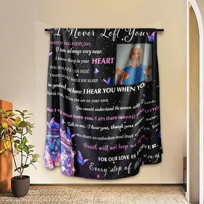 Arovene Ship Next Day, Custom Memorial Blanket with Photo - Printed in USA, A Hug from Heaven Blanket, Personalized Sympathy Gifts for Loss of Loved One Dad Mom Husband Wife Friend Dog Memorial Gifts - color: Style 05