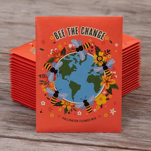 Bentley Earth Day 2025 Bee The Change - Pollinator Flower Mix Seed Packets (25 Packets) - style: Bee the Change