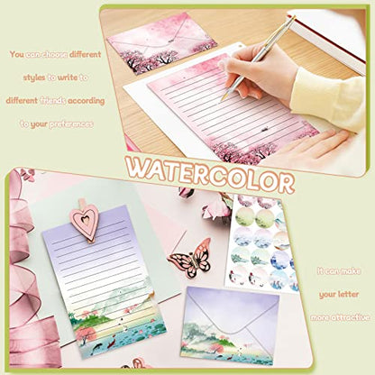 TaoBary 160 Pcs Ink Painting Stationery Paper and Envelopes Set - size: 5.5 x 8.25 Inch, style: Ink Painting