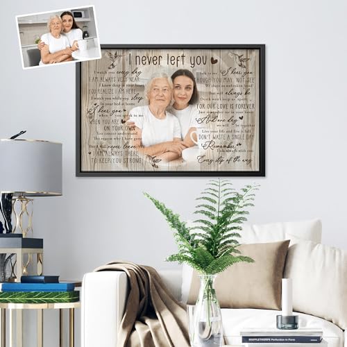 Awesometik Custom I Never Left You Canvas Print, Personalized Memorial Canvas Gifts Custom Photo For Loved One, Sympathy Gift
