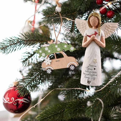 Angel Ornaments for Christmas Tree, Cardinal Ornament, Christmas Angel Tree Topper, Sculpted Hand-Painted Ornament - style: christmas tree angel