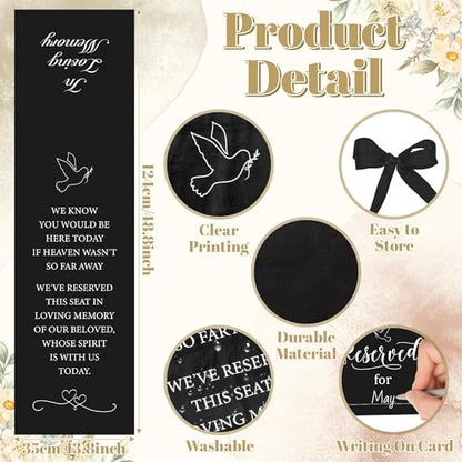Reserved Chair Sign,2Pcs Wedding in Memory for Chair, Black - style: Black Pigeon