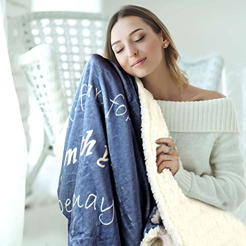 "Compassion Sympathy Blanket - Double Layer 65x50 Throw Blankets | Bed - Healing Gifts for Women , Scripture Blue , super soft, plush, and warm blanket - color: Blue Indigo, size: Isaiah 41:10