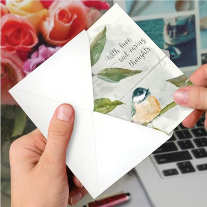 The Best Card Company - Lovely Sympathy Card with Envelope - Deepest Heartfelt Condolences, Love and Prayers - Birds of Encouragement C9144JSMG - style: Birds of Encouragement