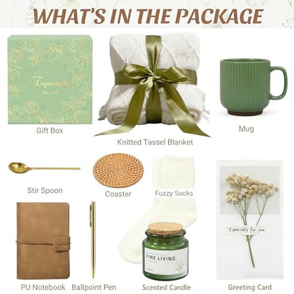 Get Well Soon Gift Baskets for Women Self Care Gifts, Sympathy Gifts After Surgery Thinking of You Gifts, White Bed Blankets Inspirational Birthday Gift for Mom Wife Sister Friends